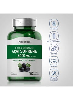 Piping Rock Acai Berry Capsules 6000Mg ; 180 Count ; Triple Strength Supplement ; Non Gmo Gluten Free  - Image 4