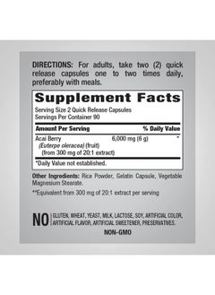 Piping Rock Acai Berry Capsules 6000Mg ; 180 Count ; Triple Strength Supplement ; Non Gmo Gluten Free  - Image 3