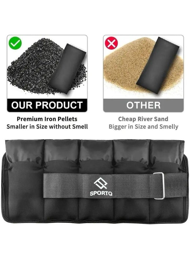 SportQ 2 Pack Wrist and Ankle Weights Adjustable Weight with Bags – Soft & Comfortable Material, Strong, Suitable for Running, Yoga, Physical Therapy, Strength Training for Men & Women - Image 3