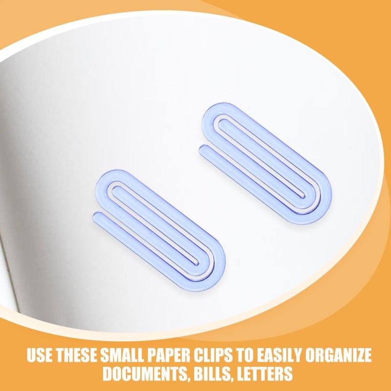 Green And Blue Plastic Paper Clips 50pcs Small Document Clips For Office And School Organization - Image 5
