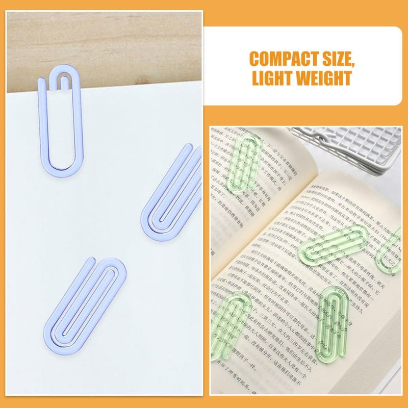 Green And Blue Plastic Paper Clips 50pcs Small Document Clips For Office And School Organization - Image 4