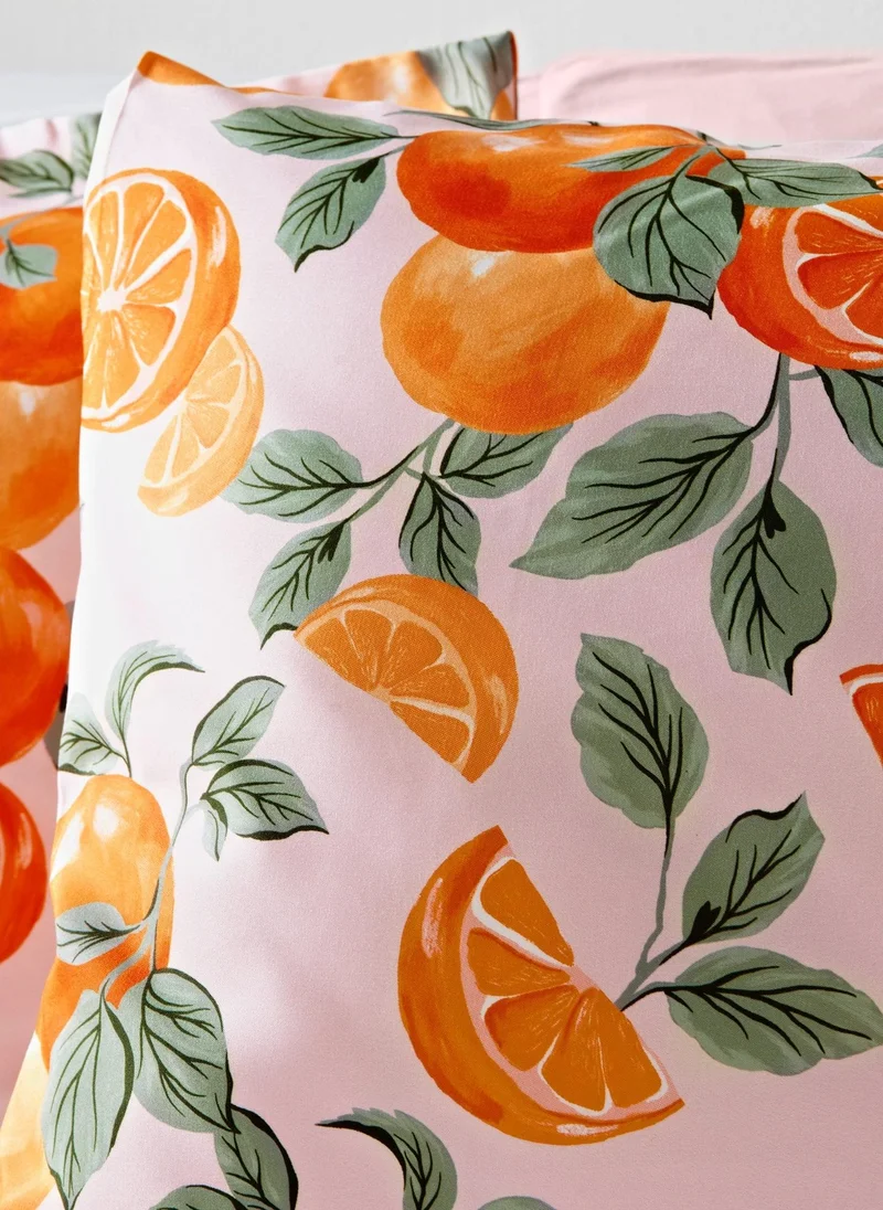 ماتلان Orange Print Microfibre Duvet Set