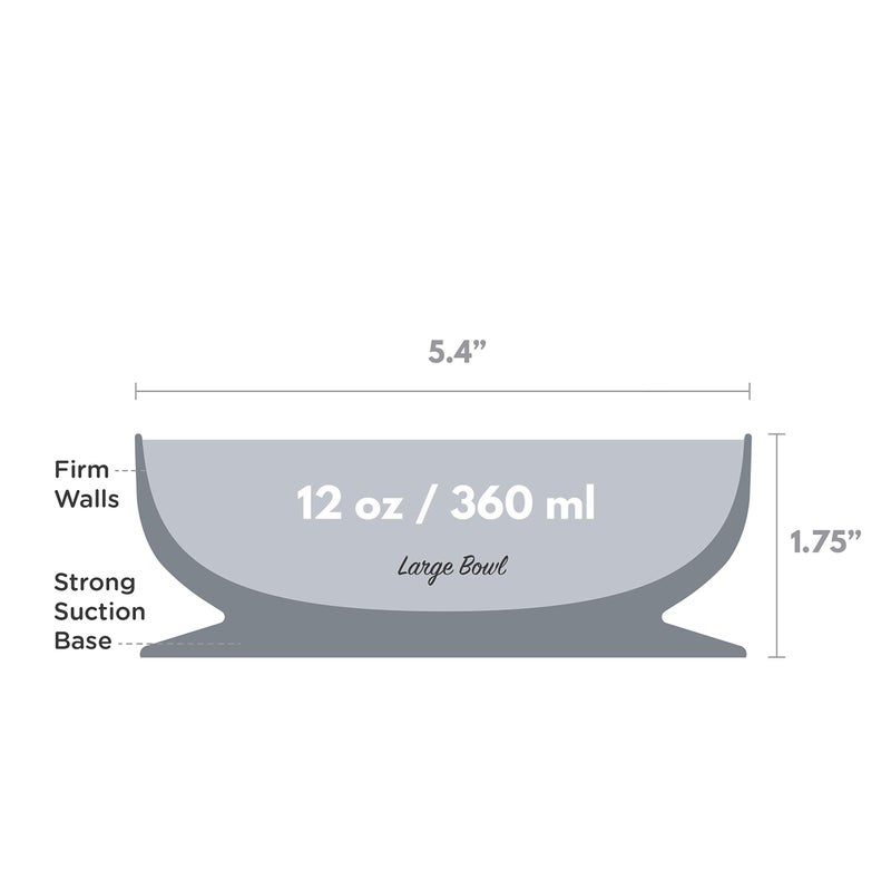 ChooMee Baby Suction Bowl | Powerful Suction Grip with Firm Bowl | Platinum Silicone, BPA Free | Large, 1 CT, Grey - Image 4
