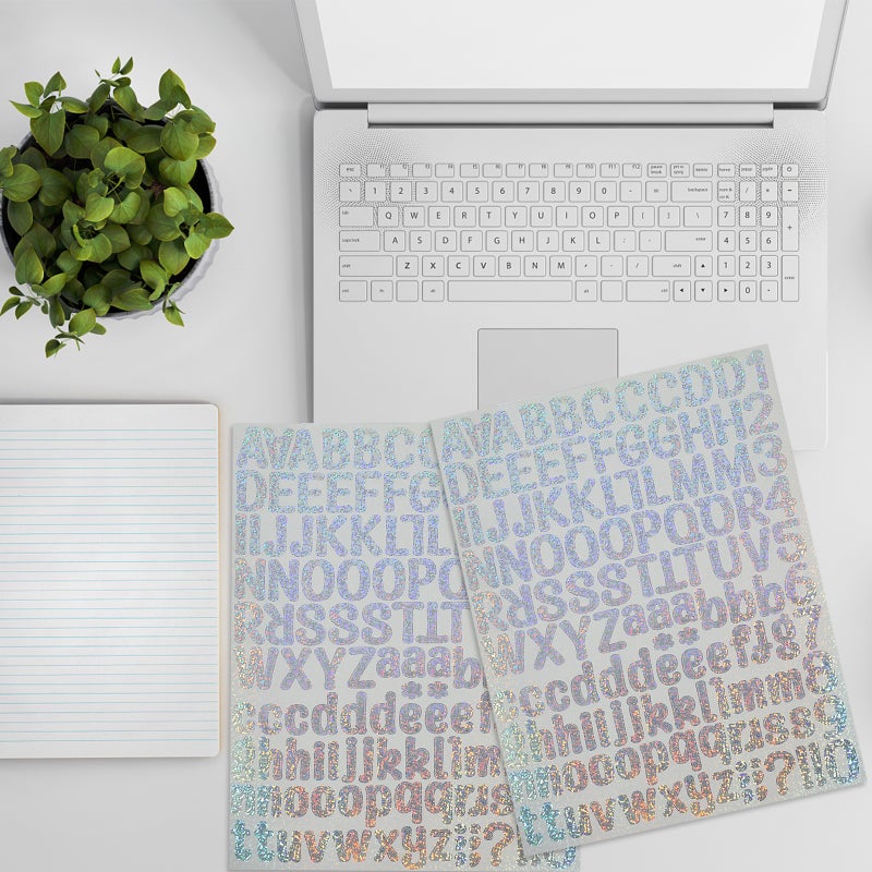 10 Sheets Self Adhesive Vinyl Personality Letter Sticker Alphabet Decals - Image 1