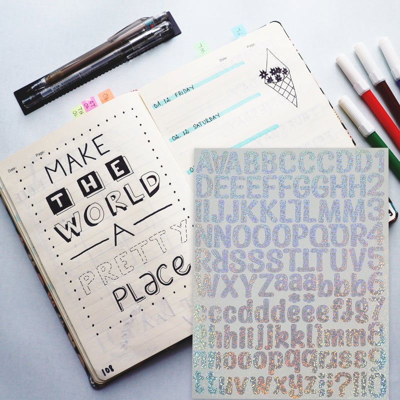 10 Sheets Self Adhesive Vinyl Personality Letter Sticker Alphabet Decals - Image 5