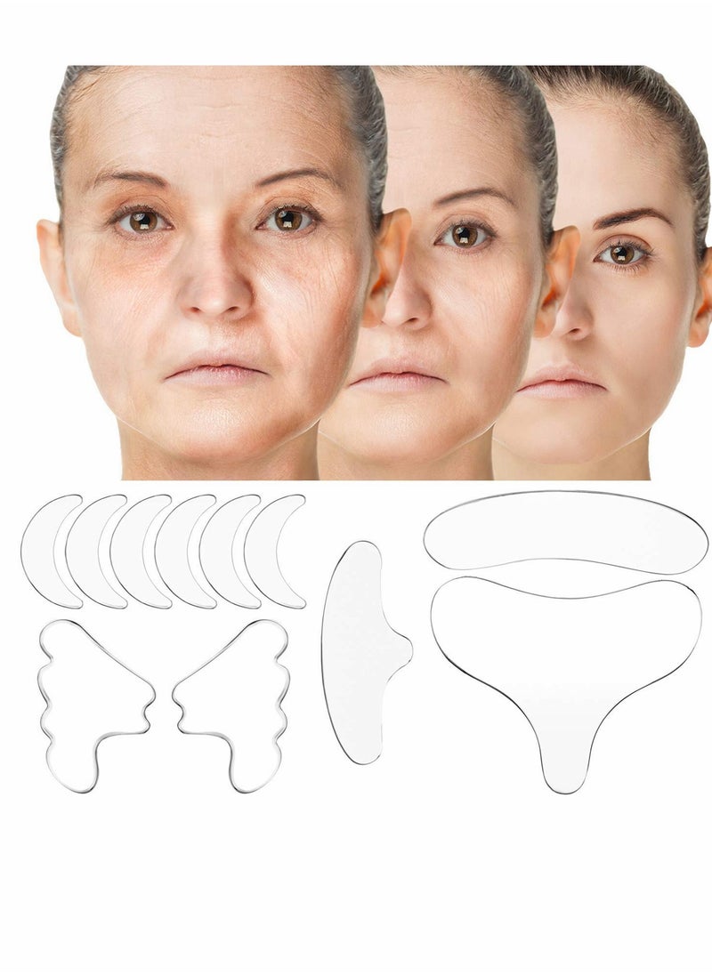 KASTWAVE Wrinkle Pads, Face Lift Stickers, Chest Wrinkle Pads, 11 Reusable Silicone Chest Wrinkle Pads Patches, Silicone Neck Wrinkle Patches Pad Forehead Pad Set Cleavage Pad Eye Cheek Stick  's Gift  - Image 3