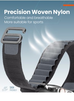 Moxedo Moxedo Alpine Loop Watch Band Adjustable Sports Nylon Woven with Titanium G-Hook Strap Compatible with Apple Watch Band Series 8,7,6,5,4,3,2,1,SE Ultra design for 44mm,45mm,49mm (Dark Grey)  - Image 2