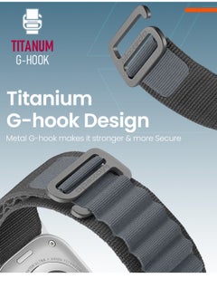 Moxedo Moxedo Alpine Loop Watch Band Adjustable Sports Nylon Woven with Titanium G-Hook Strap Compatible with Apple Watch Band Series 8,7,6,5,4,3,2,1,SE Ultra design for 44mm,45mm,49mm (Dark Grey)  - Image 3