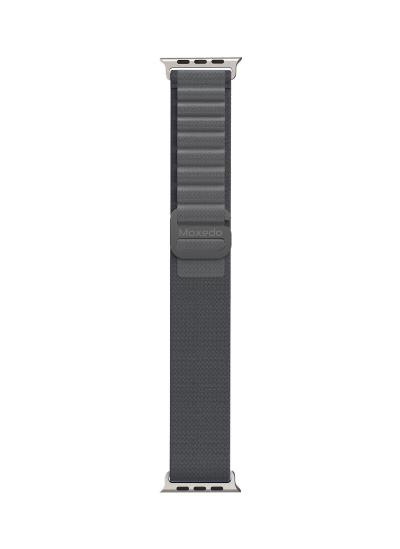 Moxedo - Moxedo Alpine Loop Watch Band Adjustable Sports Nylon Woven with Titanium G-Hook Strap Compatible with Apple Watch Band Series 8,7,6,5,4,3,2,1,SE Ultra design for 44mm,45mm,49mm (Dark Grey) - Image 1