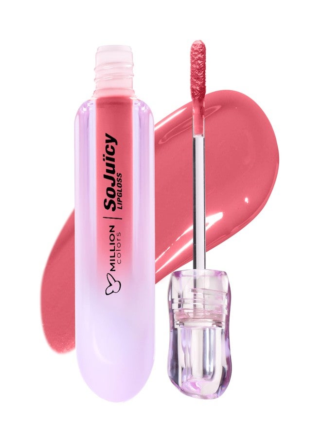 Million Colors So Juicy Lip Gloss Infused With Castor Oil and Vitamin E| Long Lasting and Extra Hydrating| Light Weight and Non-Sticky(Pink Petal, 01) - Image 1