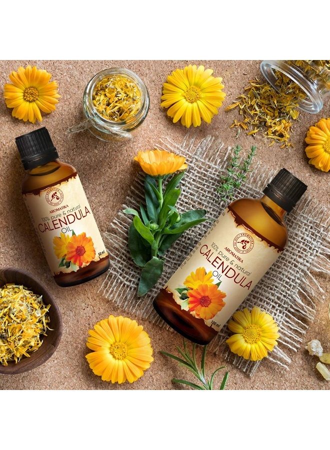 Aromatika زيت القطيفة 3.4 أونصة سائلة (100 مل) - مستخلص زهرة القطيفة - مُعزز - قاعدة زيت اللوز - 100% نقي وطبيعي - زيت زهور الأقحوان - فوائد للبشرة والأظافر والشعر والوجه والجسم - عمر قصير - Image 5