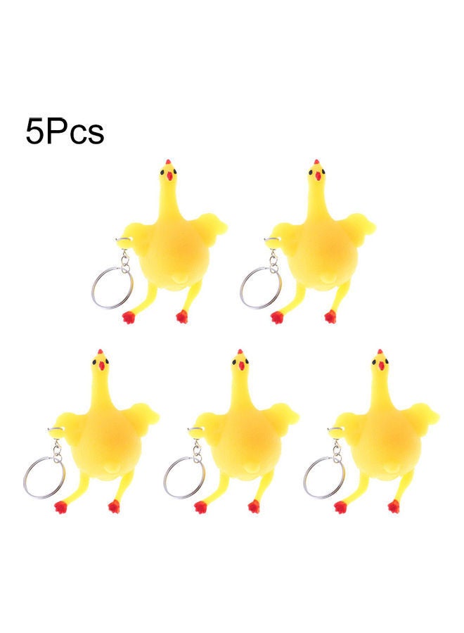 نيبمينينت مجموعة سلاسل مفاتيح بتصميم دجاجة إسفنجية مكونة من 5 قطع . 11x7.5سم - Image 4