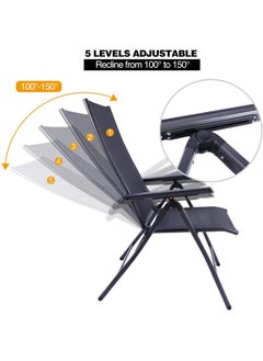 NYTRYD NYTRYD Chair Recliners Heavy Duty Garden Chair Folding Adjustable Sun Lounger ZeroGravity Seat for Outdoor Patio Deck Lawn Camping Relaxing Chair Support 150kg  - Image 4
