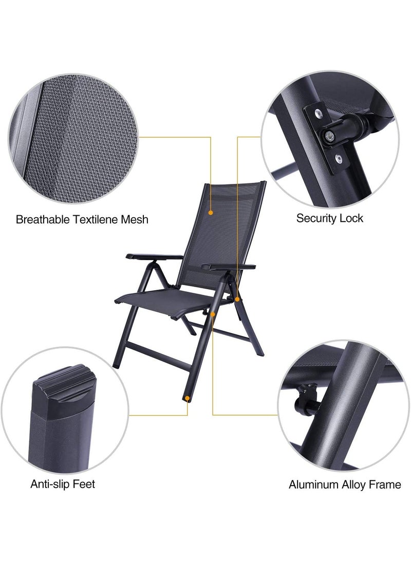 NYTRYD Chair Recliners Heavy Duty Garden Chair Folding Adjustable Sun Lounger ZeroGravity Seat for Outdoor Patio Deck Lawn Camping Relaxing Chair Support 150kg