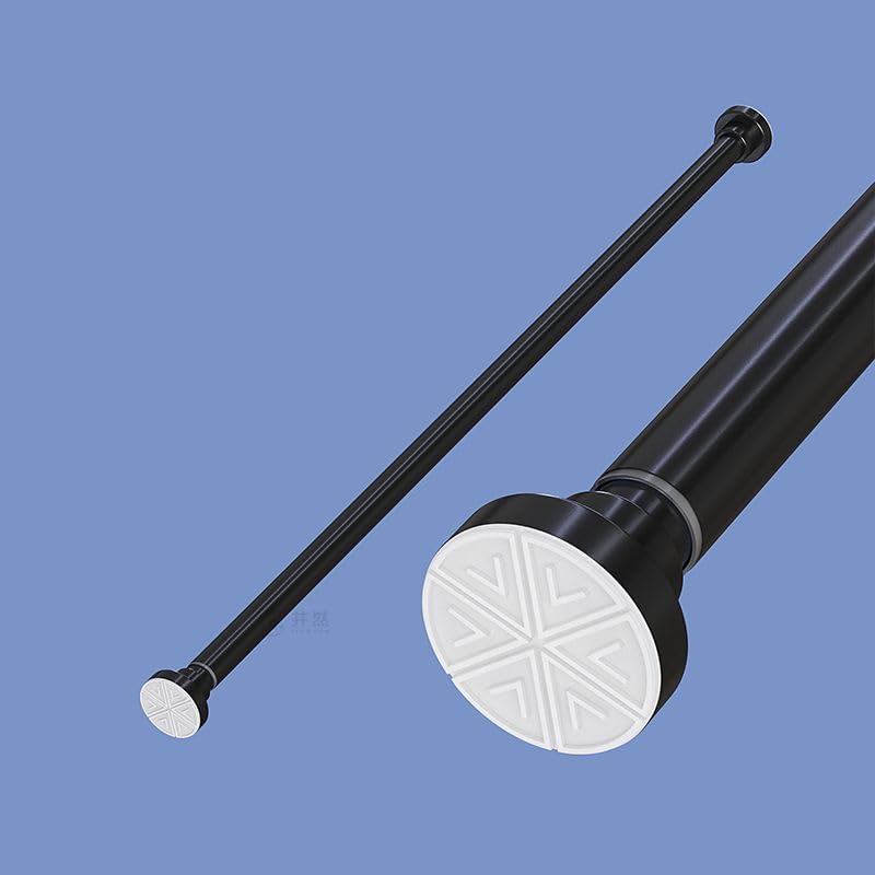 Home-Cloud HomeCloud Tension Shower Curtain Rod - Expandable, No Drilling Required, Rust-Proof & Heavy-Duty for Bathroom or Divider Use (Black Pack of 1, Extendable - 110 to 200 Cm) - Image 2