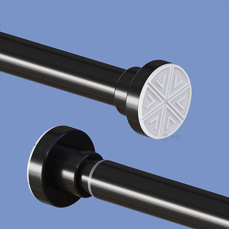 Home-Cloud HomeCloud Tension Shower Curtain Rod - Expandable, No Drilling Required, Rust-Proof & Heavy-Duty for Bathroom or Divider Use (Black Pack of 1, Extendable - 110 to 200 Cm) - Image 1
