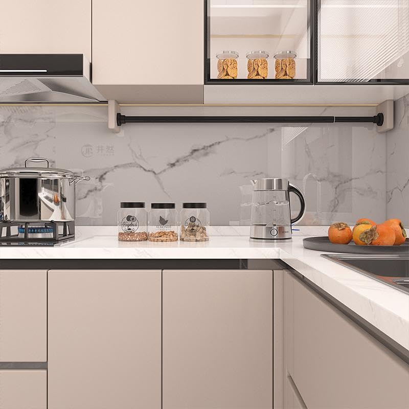 Home-Cloud HomeCloud Tension Shower Curtain Rod - Expandable, No Drilling Required, Rust-Proof & Heavy-Duty for Bathroom or Divider Use (Black Pack of 1, Extendable - 110 to 200 Cm) - Image 5