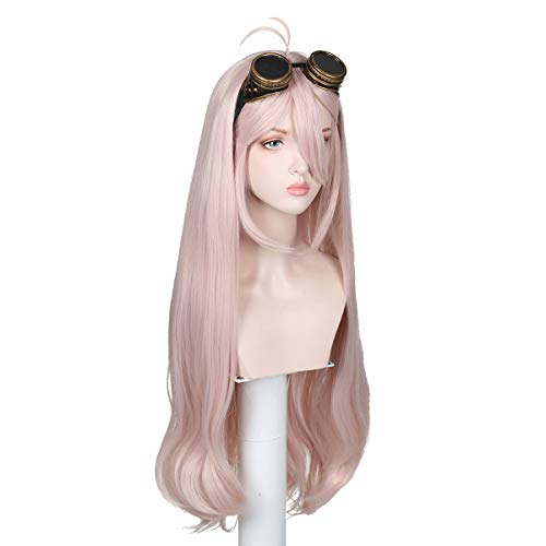 ColorGround Long Light Pink Wig with Glasses for Halloween (Long Pink) - Image 3