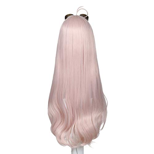 ColorGround Long Light Pink Wig with Glasses for Halloween (Long Pink) - Image 4