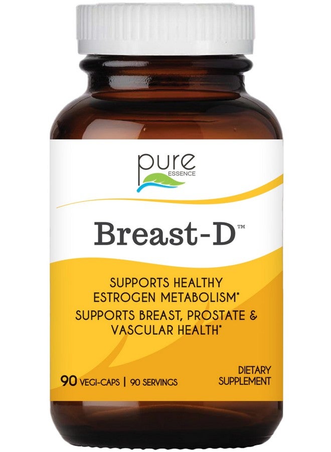 PURE ESSENCE LABS Breast D by Pure Essence - Natural Supplement for Estrogen Balance, Hormonal Acne, and Menopause Support with Vitamin D3, Calcium, Green Tea & Lycopene - 90 Capsules - Image 1