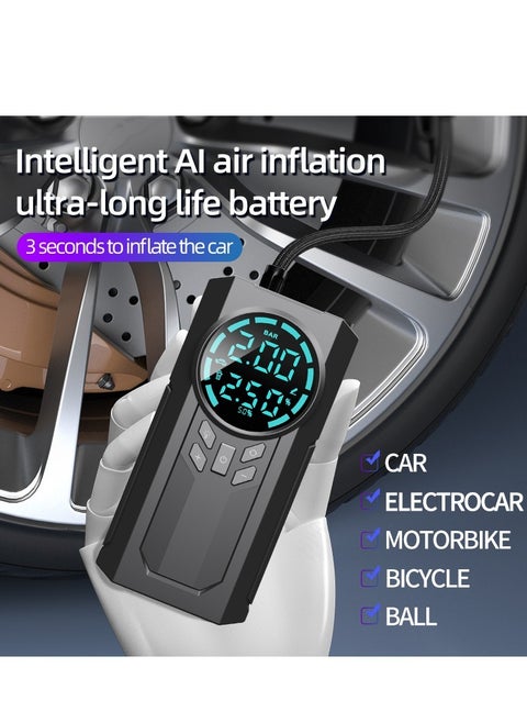 Portable Battery Mini Emergency Jumper Start Air Pump Tire Inflator Car Power Bank Jump Starter