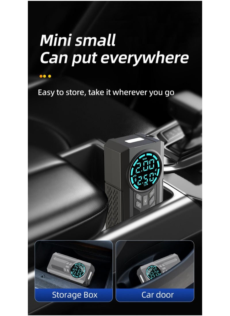 GULFLINK - Portable Battery Mini Emergency Jumper Start Air Pump Tire Inflator Car Power Bank Jump Starter - Image 1