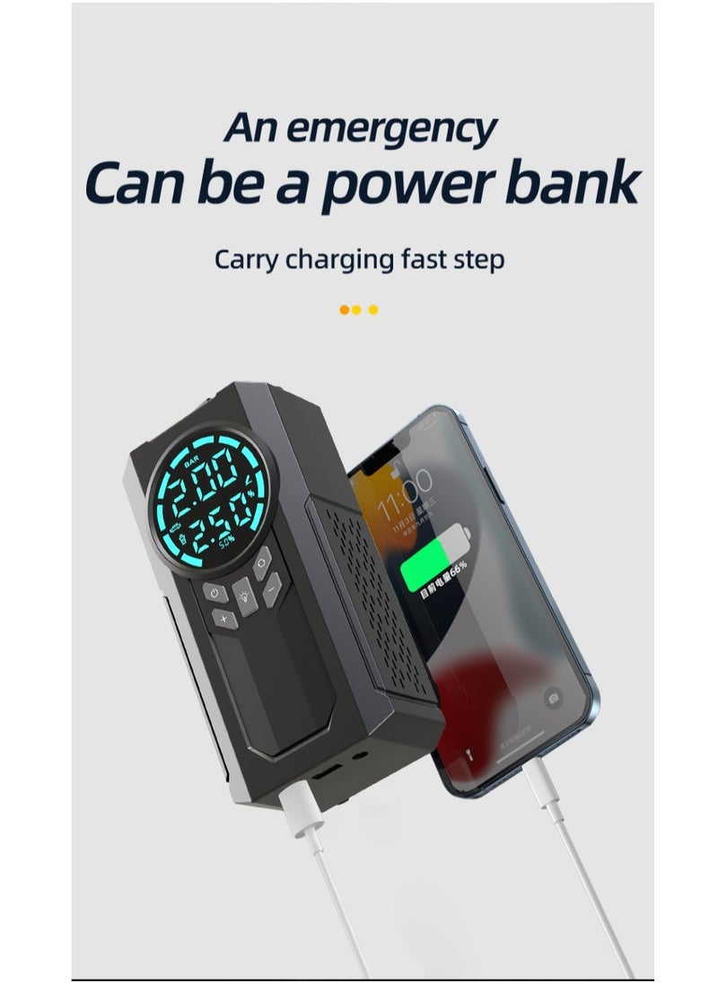 GULFLINK - Portable Battery Mini Emergency Jumper Start Air Pump Tire Inflator Car Power Bank Jump Starter - Image 1