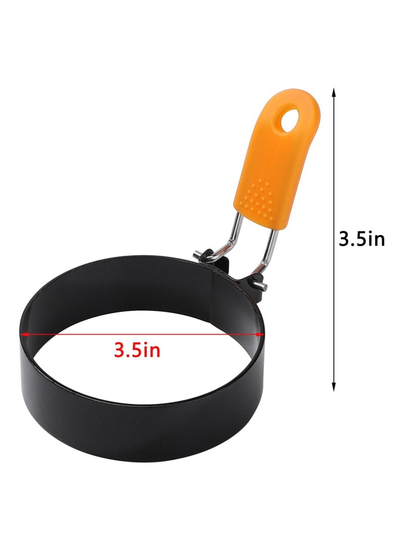 general Non-stick Egg Ring Stainless Steel Egg Poacher with Heat-Resistant Handle Pancake Mold, for Breakfast Sandwiches, Egg Muffins, 4-Piece Set - Image 5