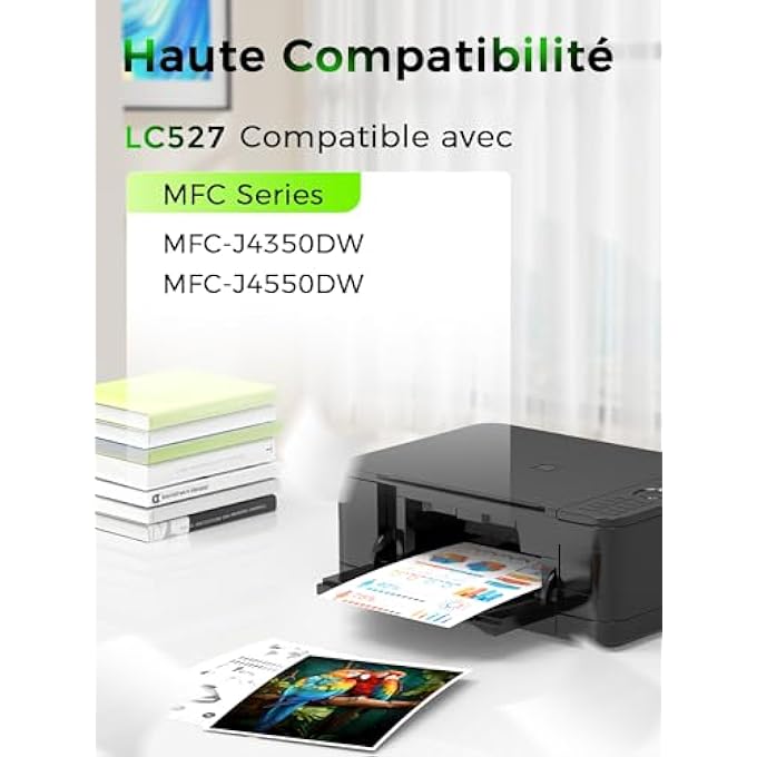 LC527 LC527VAL PRINTER CARTRIDGES COMPATIBLE WITH BROTHER LC 527 MULTIPACK CARTRIDGES FOR BROTHER MFC-J4350DW MFC-J4550DW (PACK OF 4, LC527BK LC527C LC527M LC527Y) - Image 3