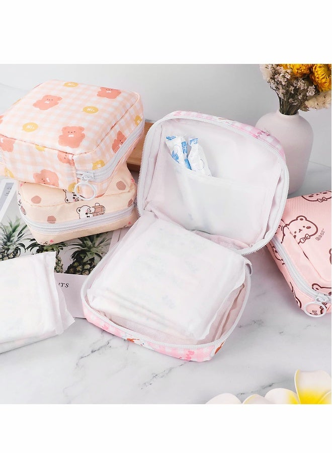 Sanitary Napkin Storage Bag Portable Sanitary Napkin Storage Pouch Pack of 4 Reusable Menstrual Cup Pouch - Image 3