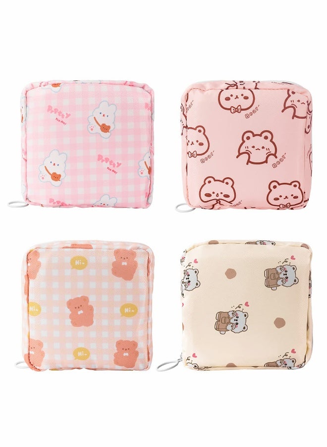 Sanitary Napkin Storage Bag Portable Sanitary Napkin Storage Pouch Pack of 4 Reusable Menstrual Cup Pouch - Image 1
