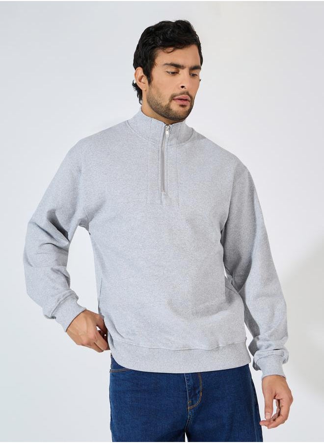 Half-Zip Relaxed Fit Fleece Sweatshirt with Front Seam Detail - pzsku/ZF0A334DAD1E8C28E8BC9Z/45/_/1728386057/54d31ea7-00fd-4cf8-a0df-1bec73554bb2