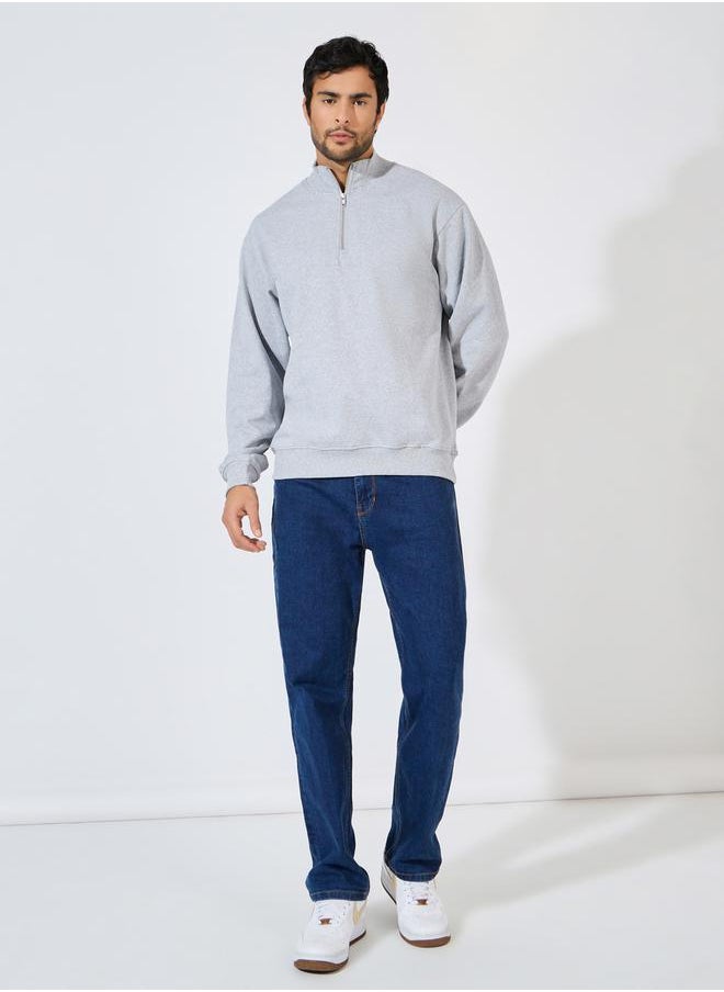 Half-Zip Relaxed Fit Fleece Sweatshirt with Front Seam Detail - pzsku/ZF0A334DAD1E8C28E8BC9Z/45/_/1728386283/bdfdfe87-991e-4129-a67a-965d5c26e333
