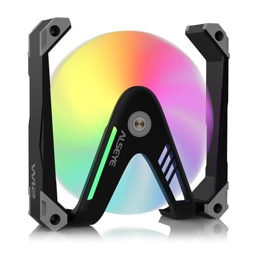 ALSEYE W12 Pro Case Fan, Extraordinary 'W' Designed PC Fans, Full Aluminium Frame 120mm ARGB & PWM Computer Case Fan (Black, Standard) - Image 1