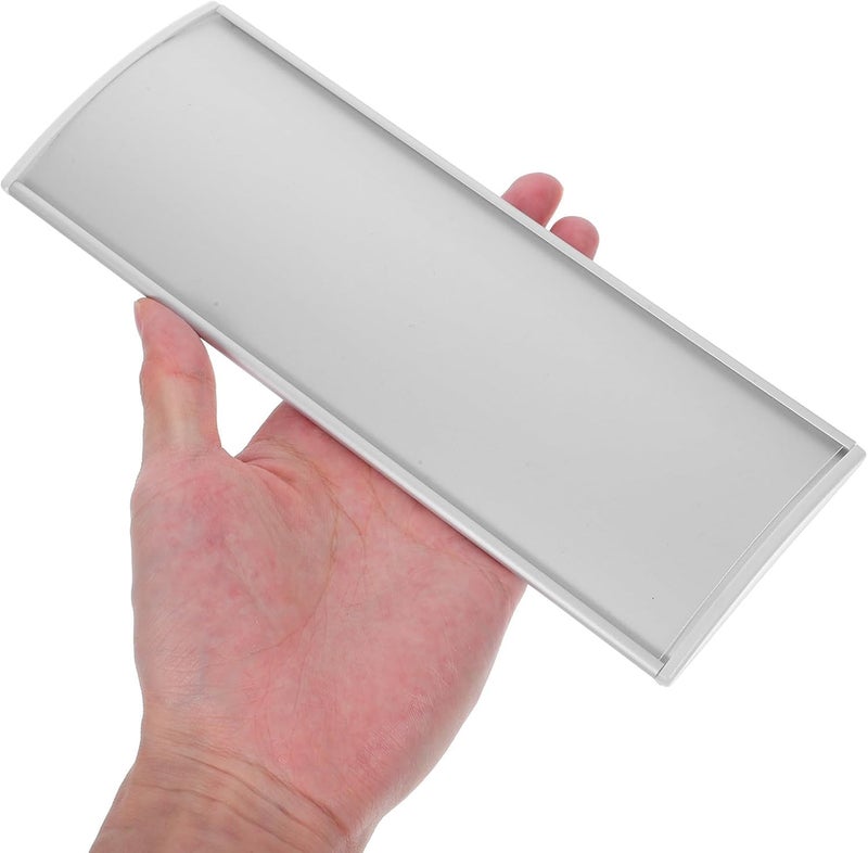 Aluminum Alloy Curved Door Name Plate for Office Doors, 21x8cm Silver Blank Wall Nameplate Sign for Classroom and Workplace - Image 4