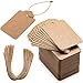 Primbeeks 125 pcs Premium Gift Tags DoubleSided Available Kraft Paper Price Tags with 125 Root Natural Jute Twine for Wedding Christmas Day Thanksgiving - Image 1