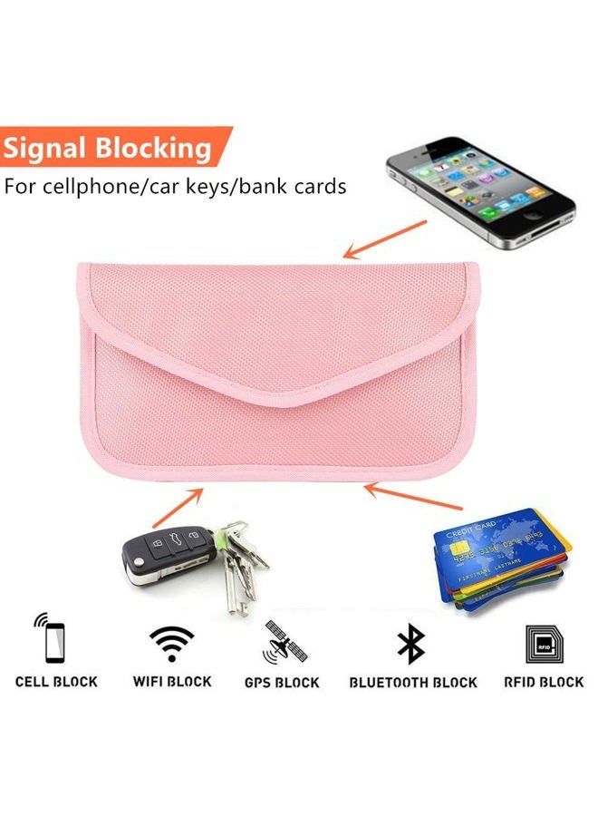 No Snooping Allowed حقيبة فاراداي للهواتف (عبوة 2 وحجم كبير)، حقيبة حجب RFID، واقي إشارة لحماية خصوصية الهاتف المحمول وفتحة السيارة، بطاقة (وردي) - Image 2