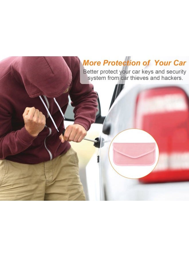 No Snooping Allowed حقيبة فاراداي للهواتف (عبوة 2 وحجم كبير)، حقيبة حجب RFID، واقي إشارة لحماية خصوصية الهاتف المحمول وفتحة السيارة، بطاقة (وردي) - Image 3