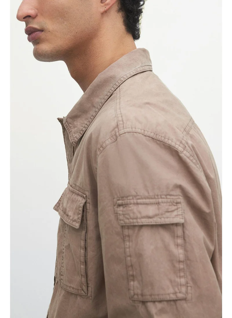 H&M Mole Medium Dusty Regular Fit Utility overshirt for Men | Best Price UAE