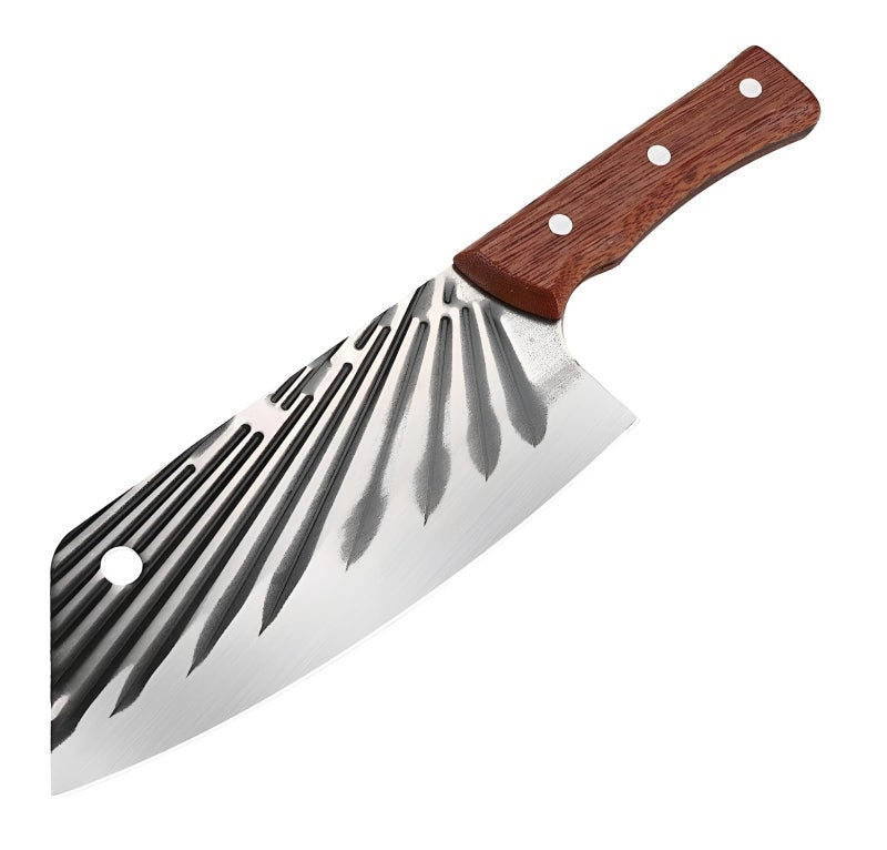 ONICORN® Stainless Steel Cleaver Knife with Wood Full Tang Handle, Suitable for Cutting Vegetables, Fish, etc for Kitchen, Hotel, Restaurants (Knife-K 1 PCS) - Image 1