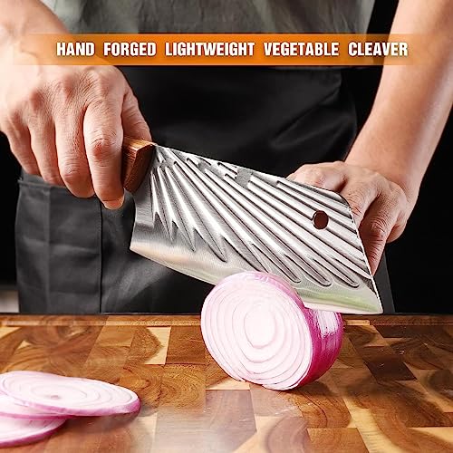 ONICORN® Stainless Steel Cleaver Knife with Wood Full Tang Handle, Suitable for Cutting Vegetables, Fish, etc for Kitchen, Hotel, Restaurants (Knife-K 1 PCS) - Image 2