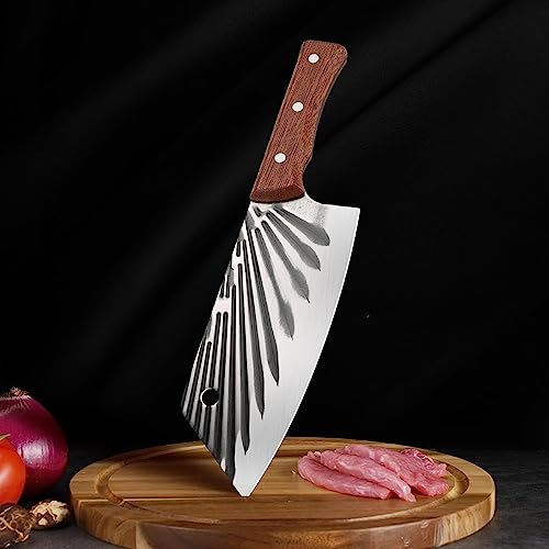 ONICORN® Stainless Steel Cleaver Knife with Wood Full Tang Handle, Suitable for Cutting Vegetables, Fish, etc for Kitchen, Hotel, Restaurants (Knife-K 1 PCS) - Image 5