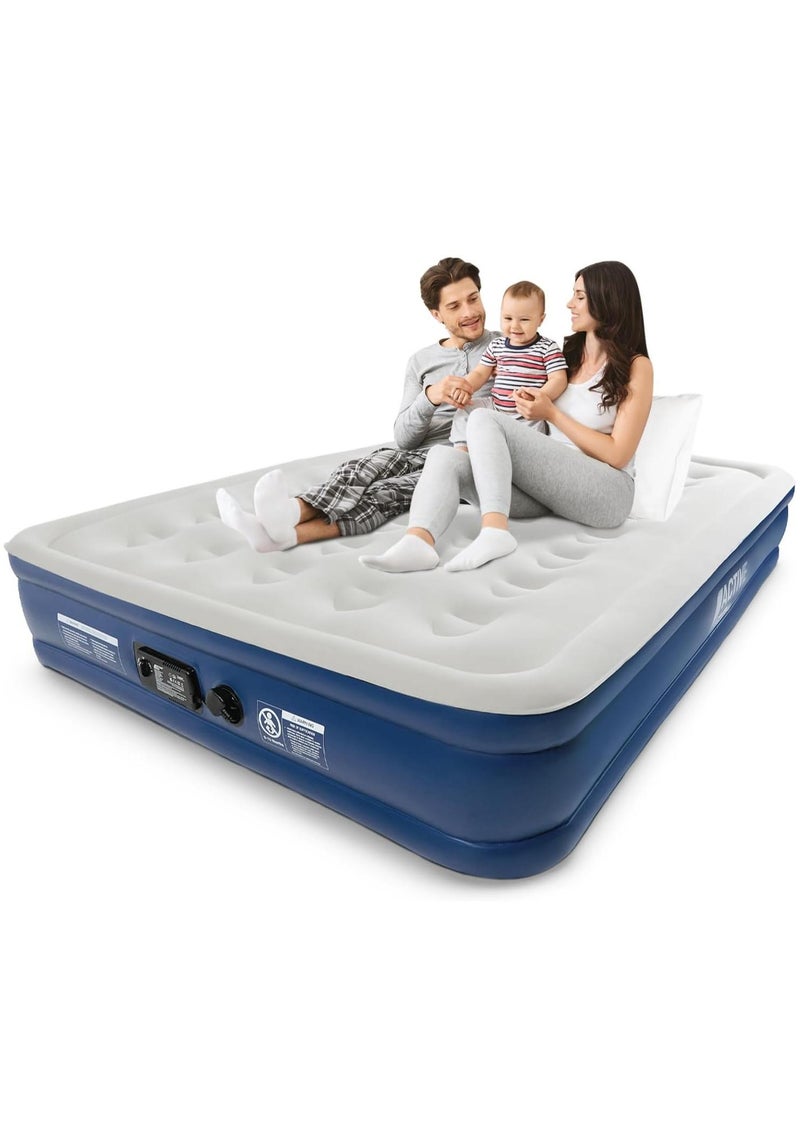 اكتيف ايرا سرير هوائي فاخر قابل للنفخ مقاس كينج, مع نظام دعم متقدم ومضخة هواء  مدمجة ,تتميز بسرعة النفخ والتفريغ الذاتي، مرتبة هوائية  مثالية للاستخدام في المنزل، وللضيوف، والتخييم، والسفر ، والاستخدامات الخارجية مع حقيبة كبيرة وكابل شحن محمول. بارتفاع 13 انش - Image 1