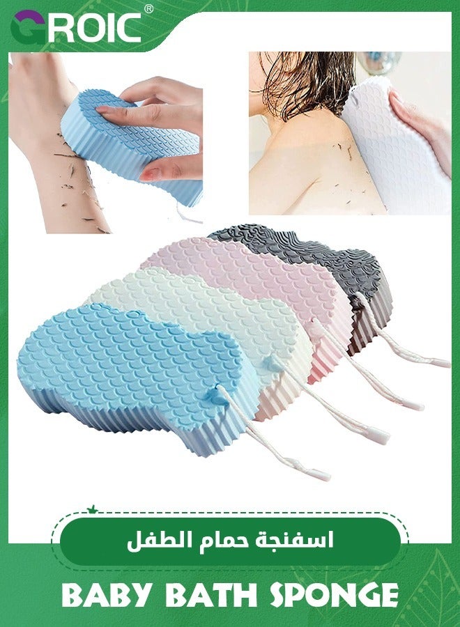 GROIC 4Pcs Super Soft Exfoliating Bath Sponge,Ultra Soft Bath Body Shower Sponge,Spa Scrub Exfoliator Dead Skin Remove,Sponge Bath Sponge for Children,Soothing Body Sponge,Baby Bath Supplies - Image 1