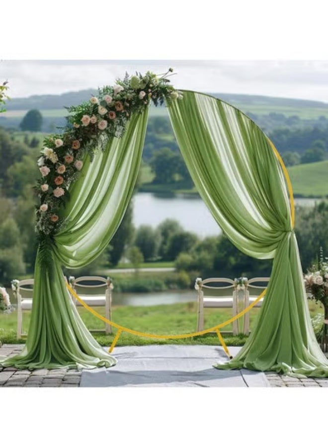Anmi 75x600 cm Wedding Arch Draping Fabric Sheer Chiffon Drape Curtain Backdrop for Ceremony Party Reception Decorations - Sage Green - Image 4