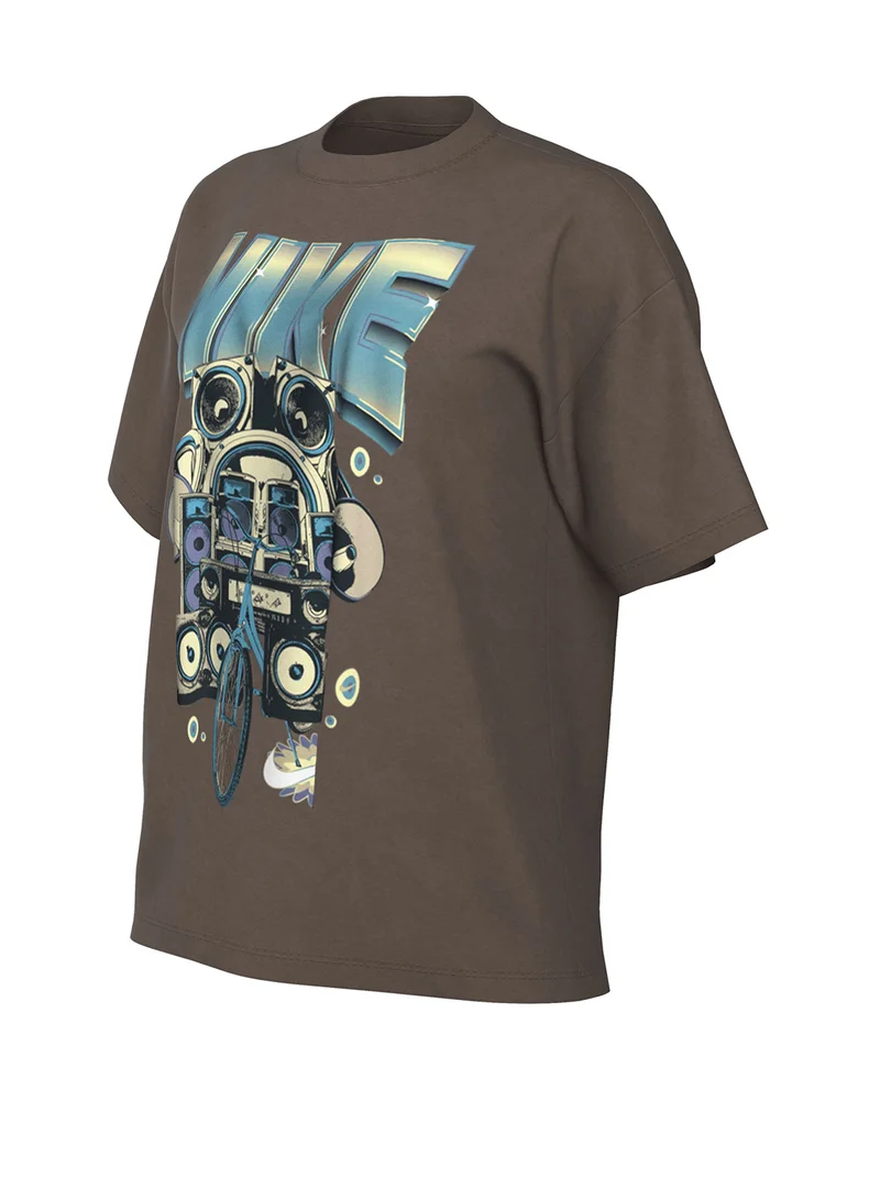 Nike brown Nsw Over-Sized T-Shirt for Women | Best Price UAE