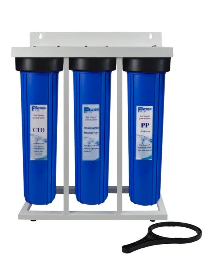 Rain Pure Rain Pure Jumbo Whole House Main Line Water Filtration System Big purple Housing 1 Inch Connection with Wrench 10 Inch x 4.5 Inch 20 Inch  Triple  - Image 5