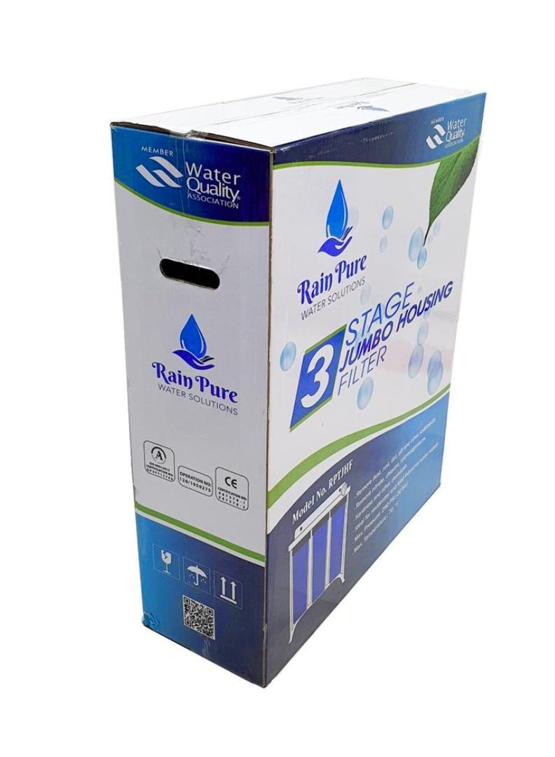 Rain Pure Rain Pure Jumbo Whole House Main Line Water Filtration System Big purple Housing 1 Inch Connection with Wrench 10 Inch x 4.5 Inch 20 Inch  Triple  - Image 2