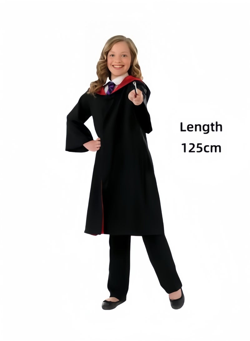 Halamodo Kid's Magical Robe Harry Potter Robe Magician Hooded Cloak Costume Robe Cosplay Dress Up Accessory Halloween Robe Costume for Kids & Boys & Girls - Image 2