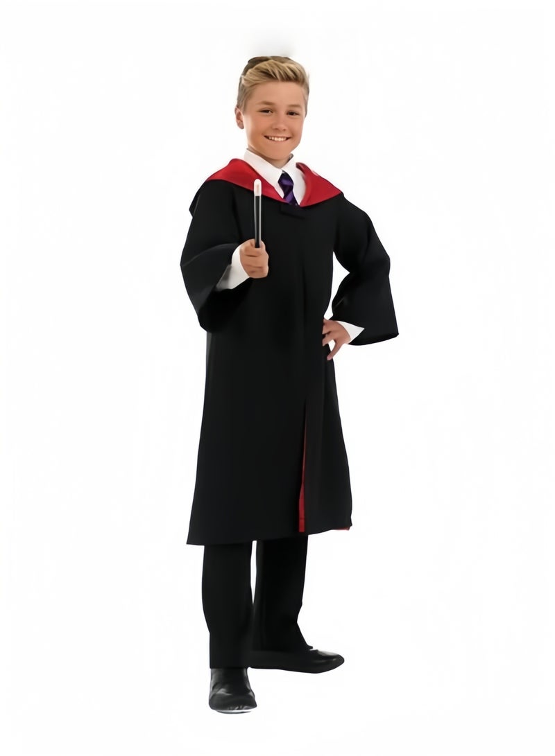 Halamodo Kid's Magical Robe Harry Potter Robe Magician Hooded Cloak Costume Robe Cosplay Dress Up Accessory Halloween Robe Costume for Kids & Boys & Girls - Image 5